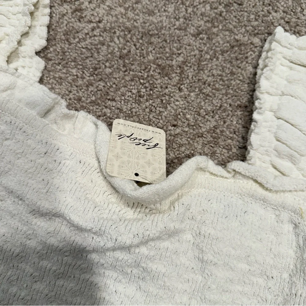NWT - Free People Cream Ruffled Mini Dress